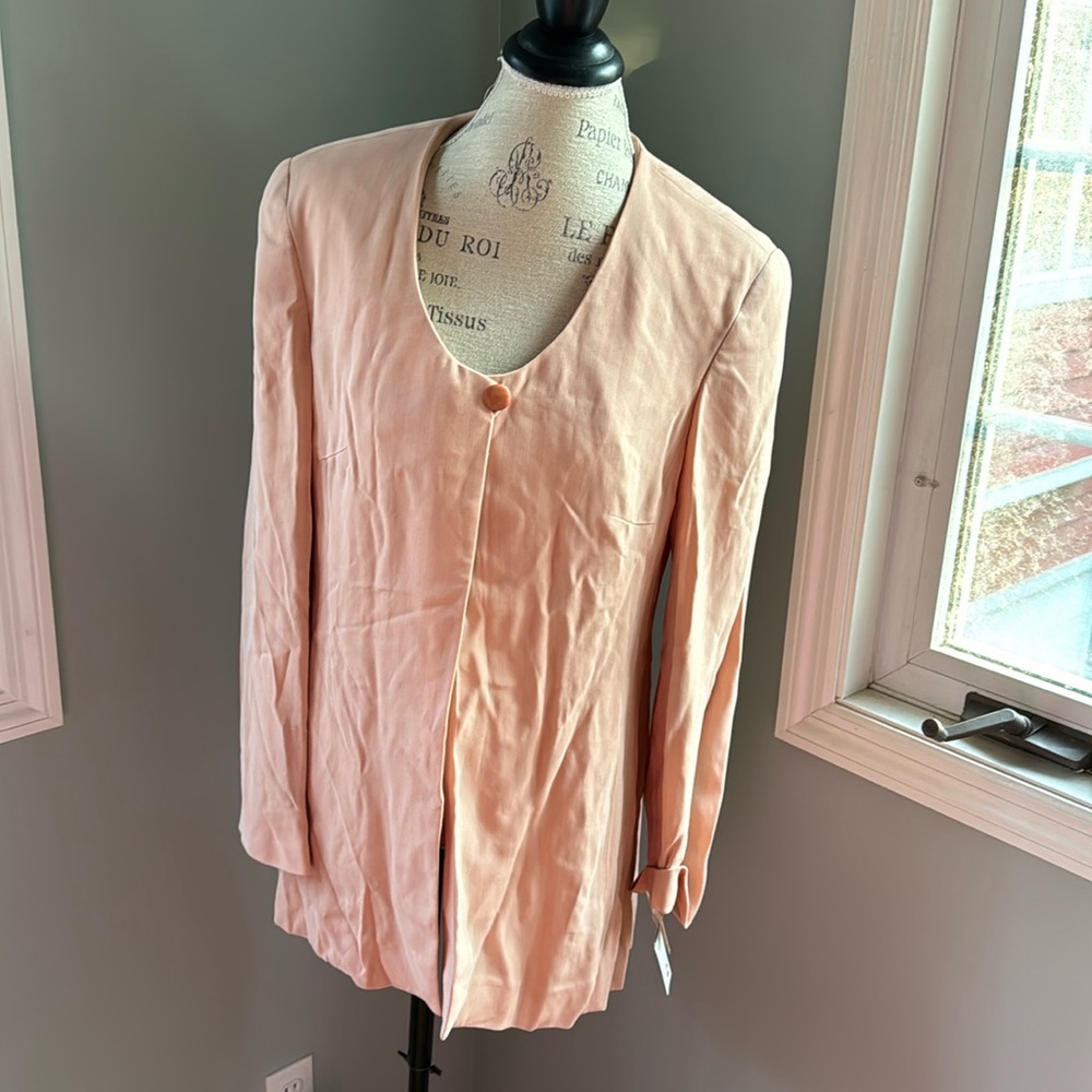 Vintage 80’s Citi Yansi Fugel pink shadow striped blazer size 14 (vintage)